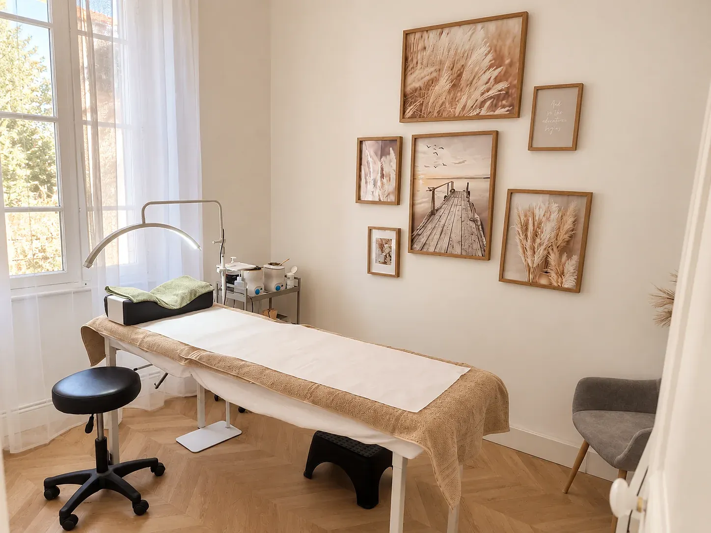 Cabine de soin de l’institut Appart & Beauté